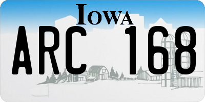 IA license plate ARC168