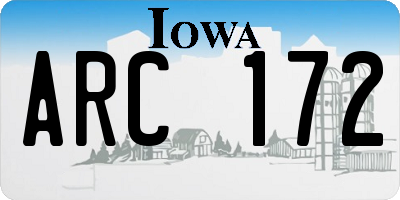IA license plate ARC172