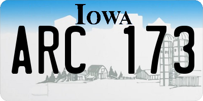IA license plate ARC173