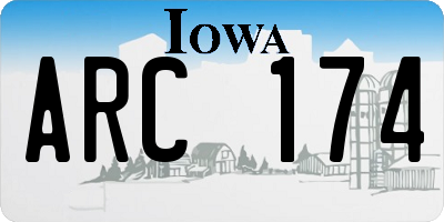 IA license plate ARC174