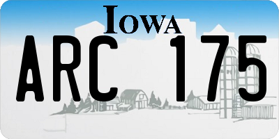 IA license plate ARC175