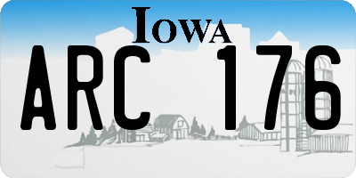 IA license plate ARC176