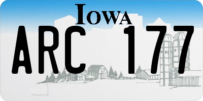 IA license plate ARC177