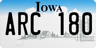 IA license plate ARC180