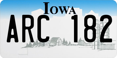 IA license plate ARC182