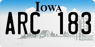 IA license plate ARC183