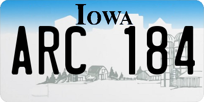 IA license plate ARC184