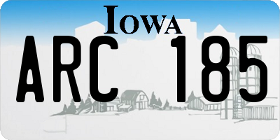 IA license plate ARC185