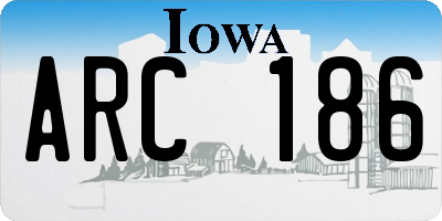 IA license plate ARC186