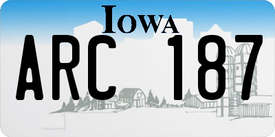 IA license plate ARC187