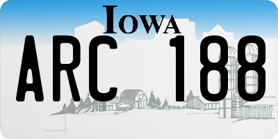 IA license plate ARC188
