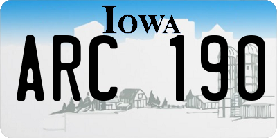 IA license plate ARC190