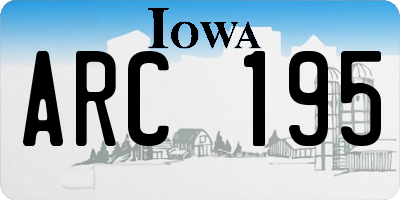 IA license plate ARC195