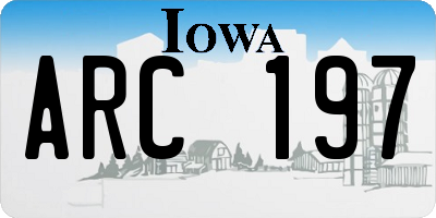 IA license plate ARC197
