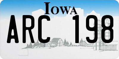 IA license plate ARC198