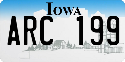 IA license plate ARC199
