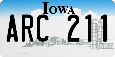 IA license plate ARC211