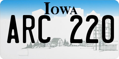 IA license plate ARC220