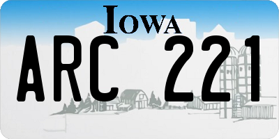 IA license plate ARC221