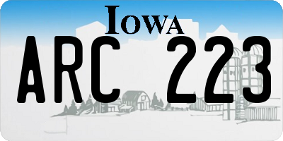 IA license plate ARC223