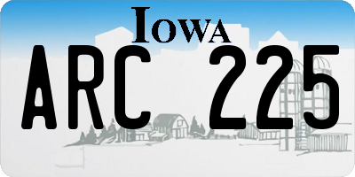 IA license plate ARC225
