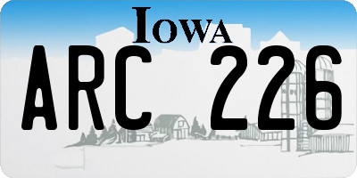 IA license plate ARC226