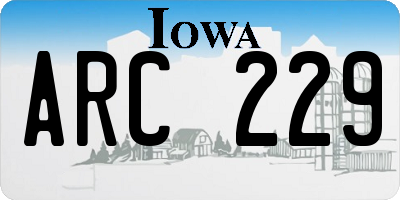IA license plate ARC229