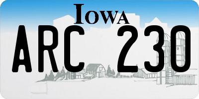 IA license plate ARC230