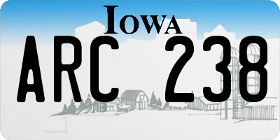 IA license plate ARC238