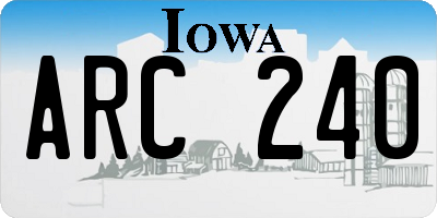 IA license plate ARC240