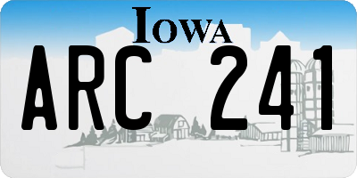 IA license plate ARC241