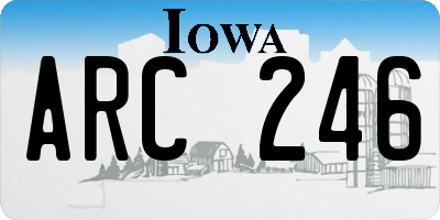 IA license plate ARC246