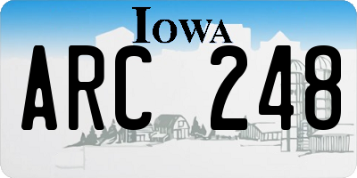 IA license plate ARC248