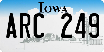 IA license plate ARC249
