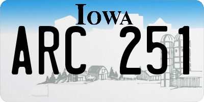 IA license plate ARC251