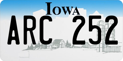 IA license plate ARC252