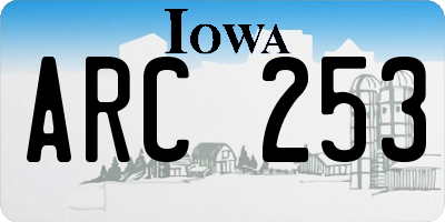 IA license plate ARC253