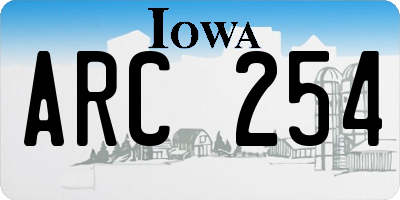 IA license plate ARC254