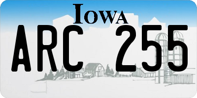 IA license plate ARC255
