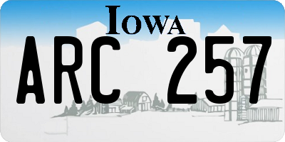 IA license plate ARC257