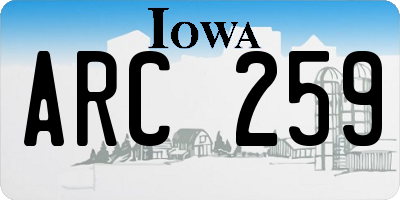 IA license plate ARC259