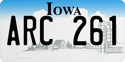 IA license plate ARC261