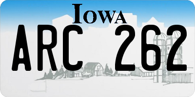 IA license plate ARC262