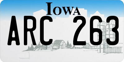 IA license plate ARC263
