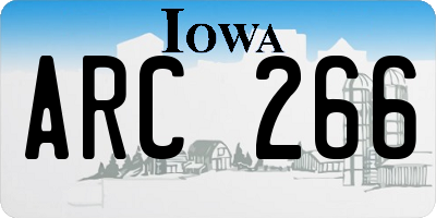 IA license plate ARC266