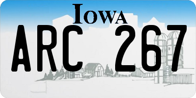 IA license plate ARC267