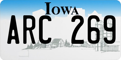 IA license plate ARC269