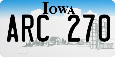 IA license plate ARC270
