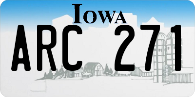 IA license plate ARC271