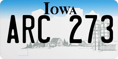 IA license plate ARC273